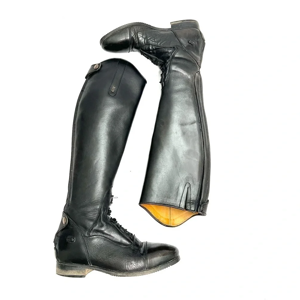 TREADSTEP | Vintage 1990s women’s black leather knee high field riding boots